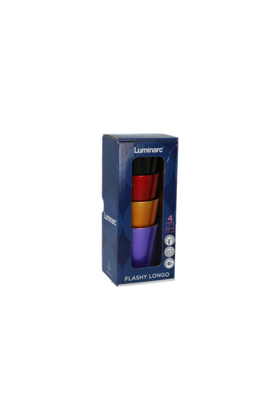 Luminarc 4-Piece Flashy Longo Cup Set Multicolor
