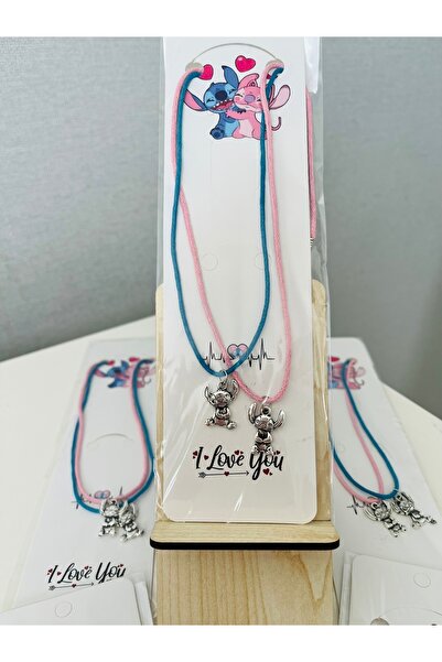 zeynepin atolyesi Stitch 2'li Arkadaşlık Kolyesi