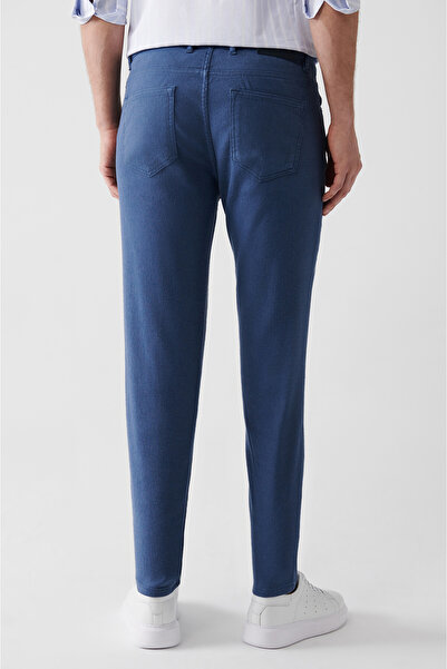 Avva Férfi indigó Dobby rugalmas 5 zsebes nadrág A31y3024