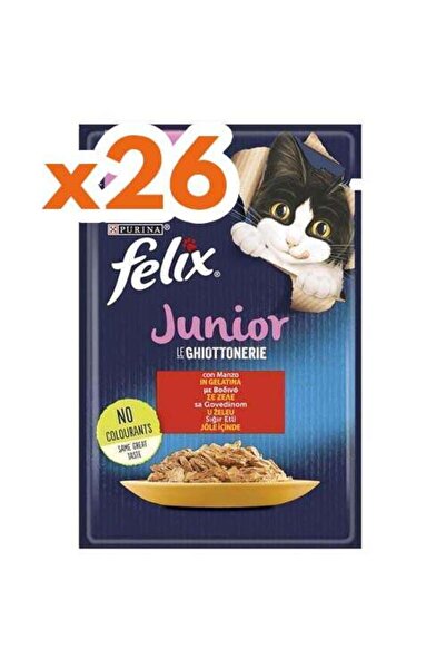 FELIX Purina Pouch Junior Sığır Etli Yavru Kedi Konservesi 26 Adet 85 gr