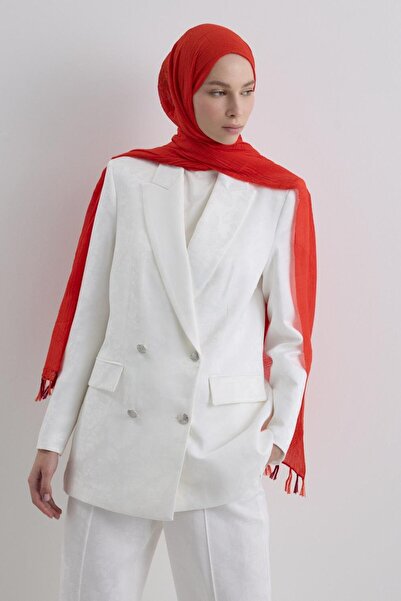 Fenza Lilyum Coral Fringe Tassel Cotton Shawl