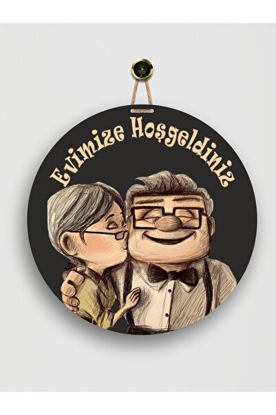 HomeJamin Modern Dekoratif Mutlu Sevimli Çift Ahşap Kapı Süsü