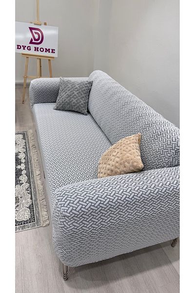 dyg home Sofa Cover for Three Seater Sofa and Shield Clincher with Lock