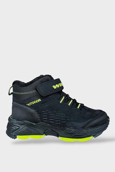 Liger Velcro Woolen Inside Cold Proof Outdoor Daily Παιδικές Μπότες ΜΑΥΡΟ - ΚΙΤΡΙΝΟ