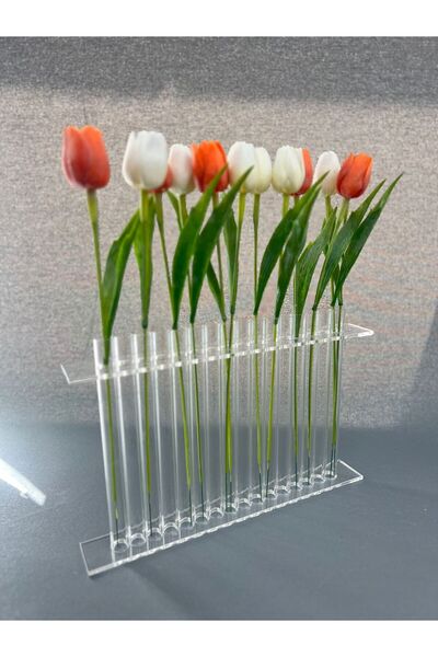 MAZERONREKLAM Pleksi Boru Düz Yapay Çiçek Vazosu(KUTU IÇİNDEKİLER GÖRSEL IÇİNDİR)
