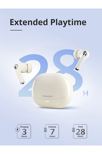 Tronsmart Tronsmart Wireless Earbuds Bluetooth Earphones 5.3, In Ear Headphones Tiny Size 36H Playtime - Beige