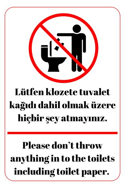 Girl Power 35 X 50 Throw Something in the Toilet Warning Sign 3 mm Foil Printing on Dekota