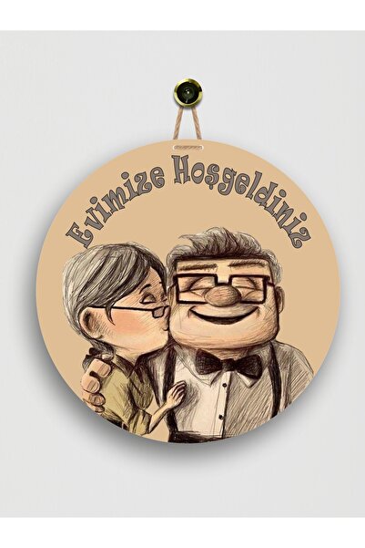 HomeJamin Modern Dekoratif Mutlu Sevimli Çift Ahşap Kapı Süsü