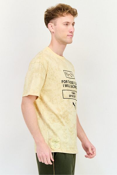 Puma X Davido Men Sportswear Fit Short Sleeves Outdoor T-shirt, Beige