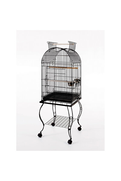ALİŞPETSHOP Papağan Kafesi Sehpalı 902 SİYAH 51x51x152 Cm