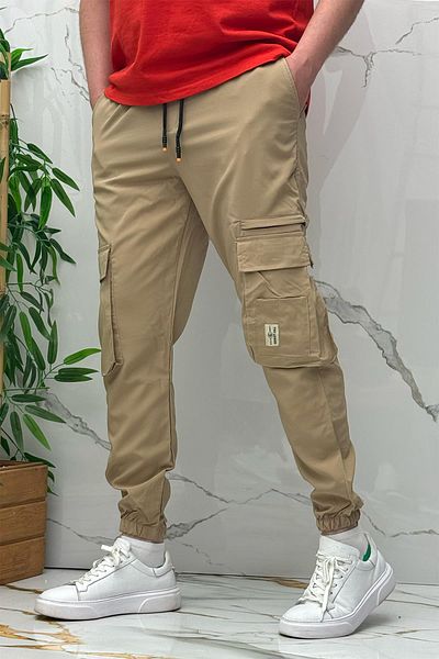 WAFRA Ανδρικό παντελόνι με τσέπη Cargo Full Lycra (Slim Fit)