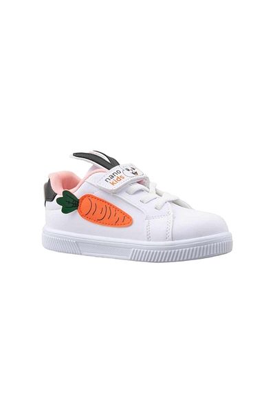Liger Pantofi sport pentru copii White Powder - Iepure, șireturi și Velcro