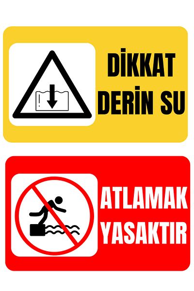 Girl Power 35 X 50 Deep Water No Jumping Warning Sign 3 mm Foil Printing on Decota