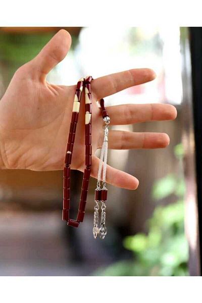 Midyat Gümüş Dünyası Powder Amber Rosary - Cut