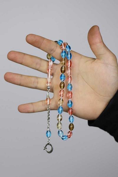 Midyat Gümüş Dünyası Mixed Color Powder Amber Prayer Beads