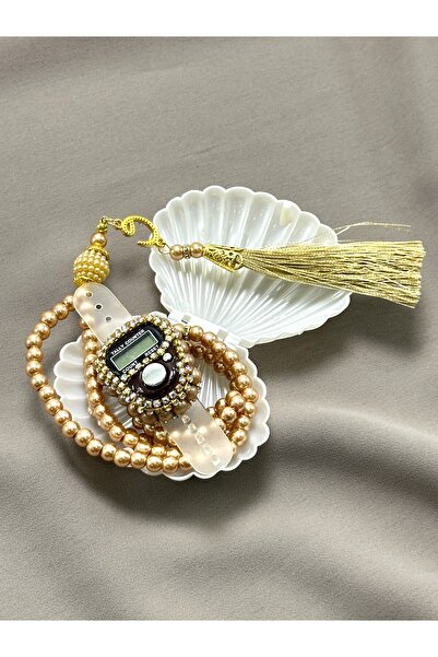 Deniz Elmasları Zikrmatik & Pearl Prayer Beads Set with Stones in Oyster Box ...