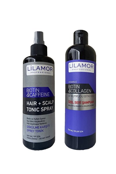 Lilamor Biotin&collagen At Kuyruğu Özlü Şampuan 400 Ml + Tonik Sprey 250 Ml