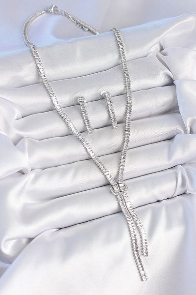 E BULURUM Brass Silver Color Waterway Zircon Stone Vip Series Women's Necklace Set