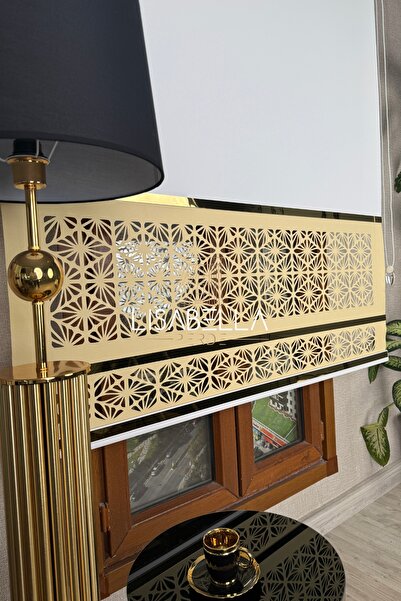 LisabellaHome EliteLine – Gold Ara Renkli Lüks Lazer Stor Perde