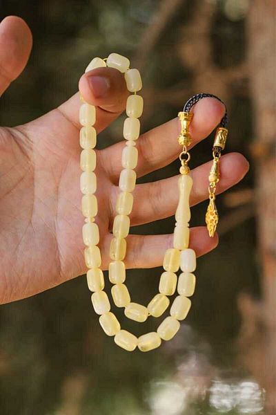 Midyat Gümüş Dünyası Beirut Damla Men's Prayer Beads - Similar Powder Amber