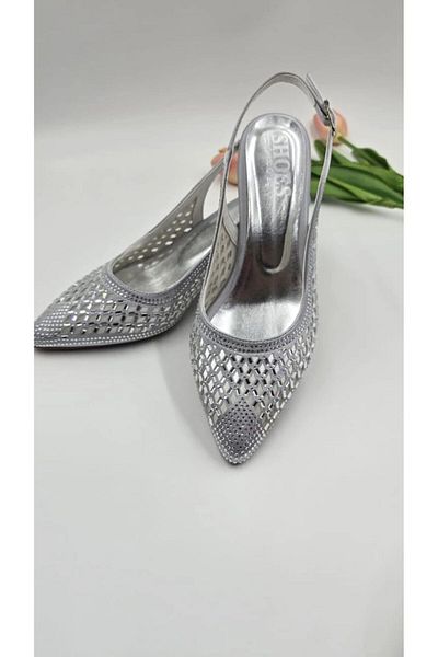 Aylam ayakkabı Laser Stone Mesh Heelled Evening Dress Shoes Engagement Wedding Wedding Evening Dress Shoes