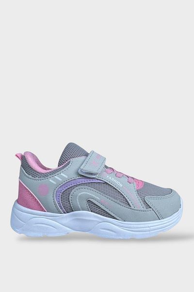 Liger Adidași pentru copii Grey-Powder - cu șireturi și velcro