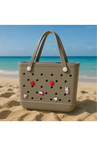 edaçanta Plaj çantası, silikon yeşil plaj çantası,