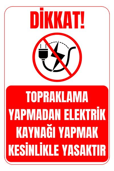 Girl Power 35 X 50 Warning Sign Electric Power Supply Prohibited Without Grounding Foil Printing on 3 mm Dekota