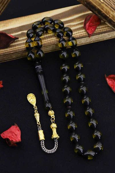 Midyat Gümüş Dünyası Men's Vernier Powder Amber Prayer Beads