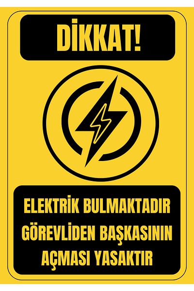 Girl Power 35 X 50 Attention There Is Electricity Warning Sign 3 mm Foil Printing on Dekota