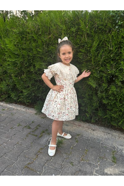 TEDİ Bahar elbise kız çocuk bayramlık (toka hediyeli)