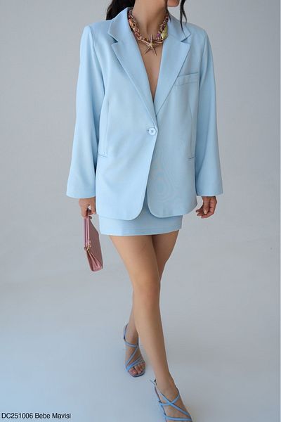 CADDELAMODA Women's Colorful Linen Oversize Blazer Jacket