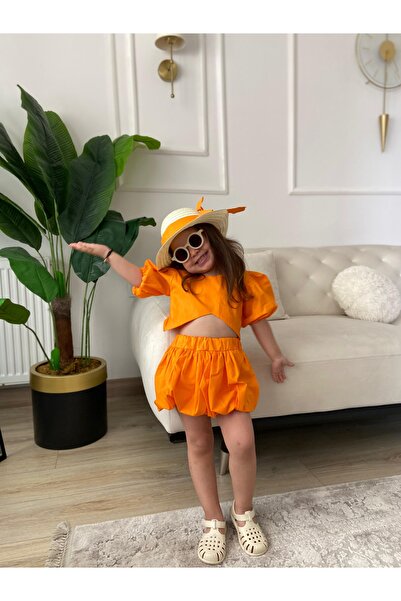 Tinypeople Female Child Hat Summer Skirt Crop Suit Female Child Festive