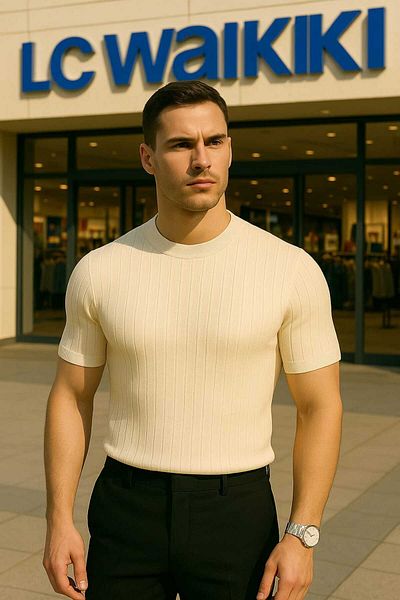 LC Waikiki Knitted Knitwear Crew Neck Men's T-Shirt
