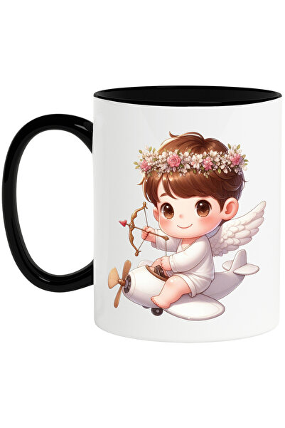StoryGift Romania Cana cu un bebelus Cupidon, ilustratie, trage cu arcul, pil...