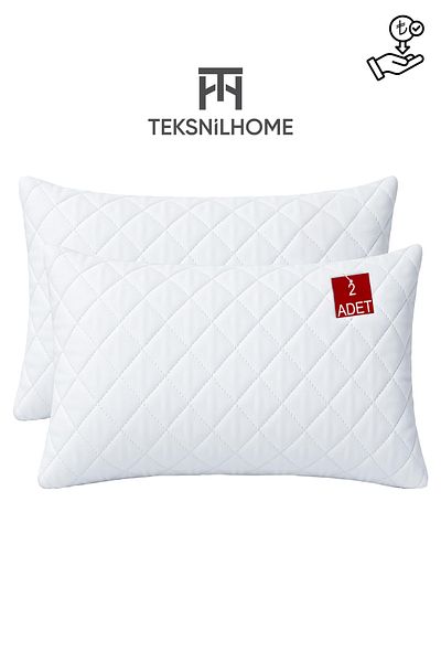 TeksNil Home 2 Pieces Ultrasonic Quilted Zippered Pillow Protector Mattress 50X70 cm