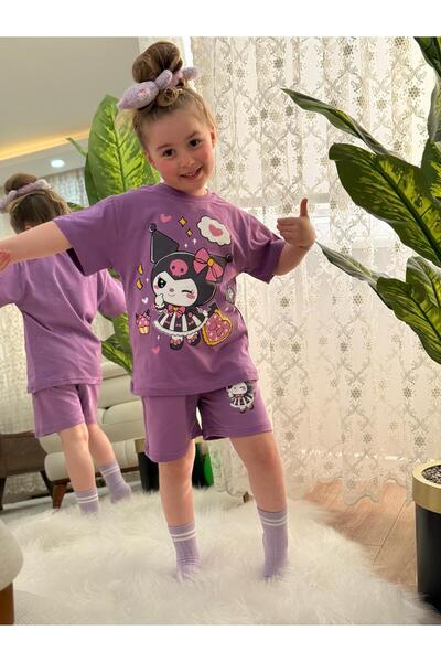 babymoon kids Printed Girls' Top and Bottom T-Shirt Shorts Set Summer Short Sleeve