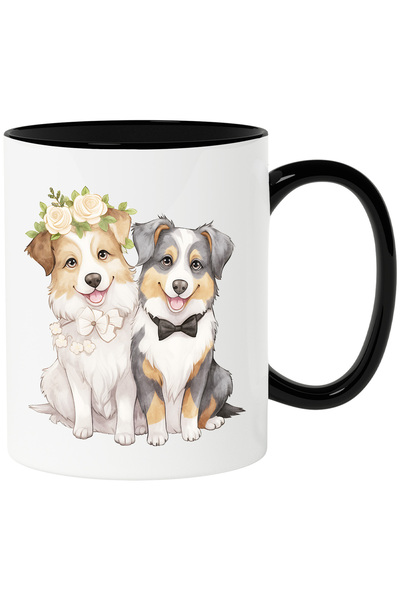 StoryGift Romania Cana cu o catelusa si un cattel | ilustratie | flori albe |...