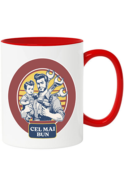 StoryGift Romania Cana cu Tata Si fiu Muncitori Bormasina text Cel mai Bun, F...