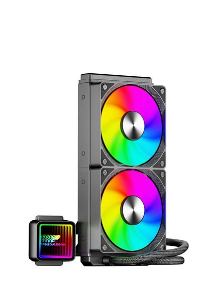 MEGALODON مبرد سائل Argb Tr240 بمروحة 2 × 12 سم، مبرد سائل عالي الأداء للمعالج