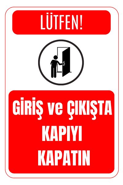Girl Power 35 × 50 إشارة تحذيرية لإغلاق الباب عند الدخول والخروج بطباعة فويل على ديكوتا مقاس 3 مم