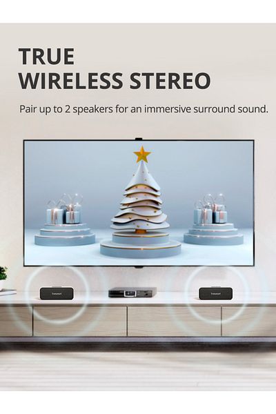 Tronsmart مكبر صوت محمول بتقنية البلوتوث من ترونسمارت T2 ميني، مقاوم للماء، مدة تشغيل تصل إلى 18 ساعة، يدعم بطاقة Aux TF وU-Disk - أسود