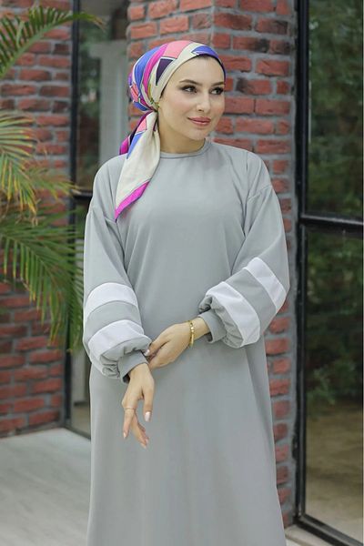 DAS KLEID Lisinya275 Balloon Sleeve Dress Gray