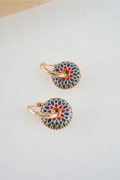 ARTEMİSİA Women's Vip Series Antiallergenic Ethnic Model Hoop Earrings