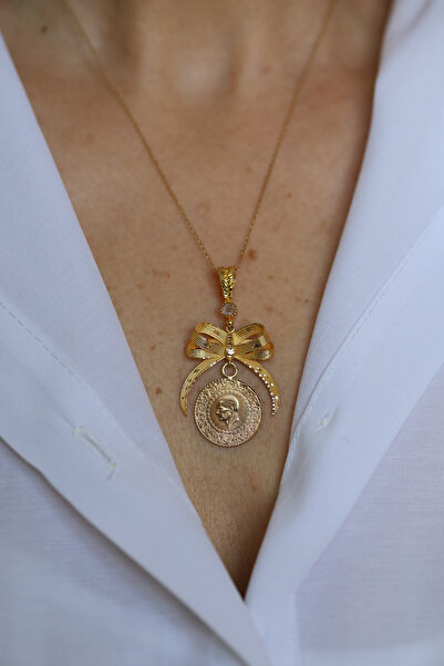 Yenigün Kuyumculuk 22 Ayar Çeyrek Altın 14 Ayar Fiyonklu Kolye Ucu