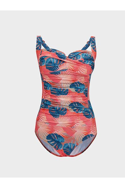 LC Waikiki Lcw Eco Orange Strap Patterned Women's Swimsuit