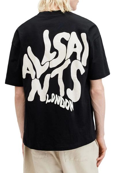 Bay Şapkacı Silky Men's Printed Oversize T-Shirt - Black