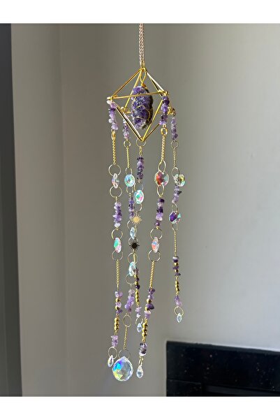 solmyst atelier Ametist Sun Catcher 1 - Güneş Tutucu, Güneş Yakalayıcı, Doğal...