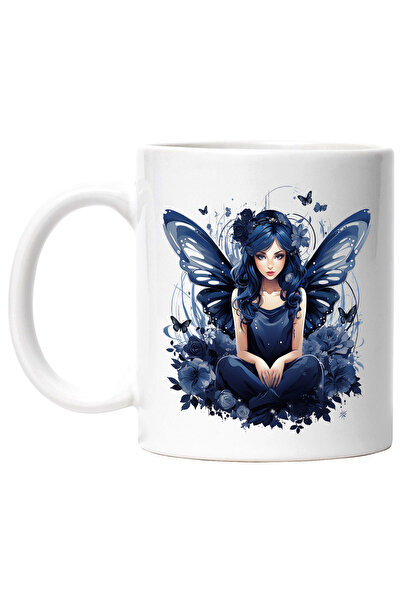 StoryGift Romania Cana cu o zana draguta, ilustratie, aripi albastre, rochie,...