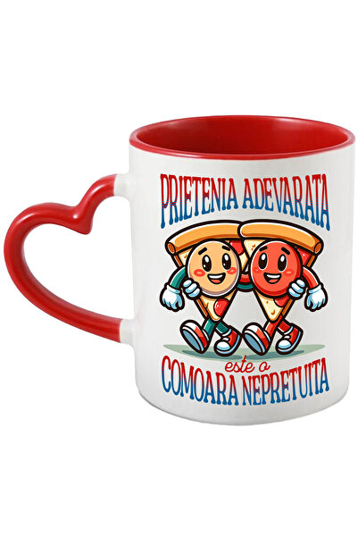 StoryGift Romania Cana Prietenia adevarata doua felii de pizza familie, 330ml...